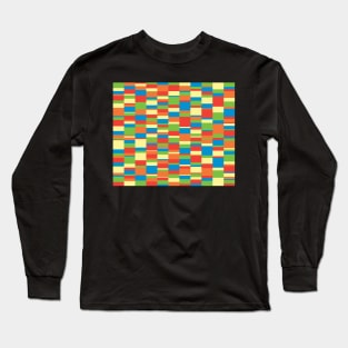 Scenic Stripes Blocks Pattern Long Sleeve T-Shirt